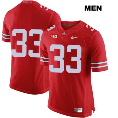 Men's NCAA Ohio State Buckeyes Dante Booker #33 College Stitched No Name Authentic Nike Red Football Jersey PK20J56JS